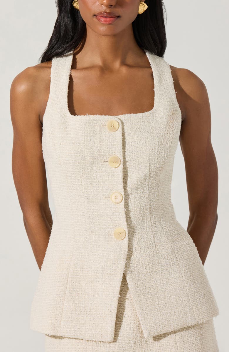 ASTR the Label Brunelle Tweed Vest, Alternate, color, Oatmeal