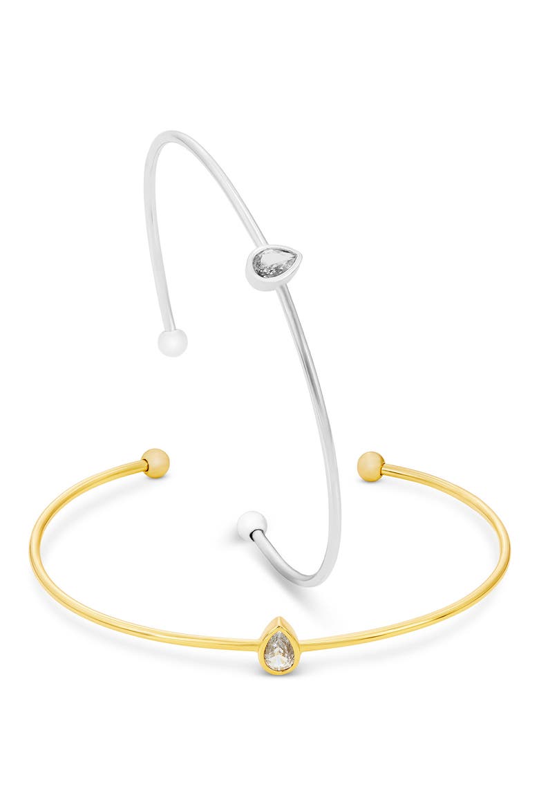 Duo Cuff Bracelet Set, Main, color, TWO TONE