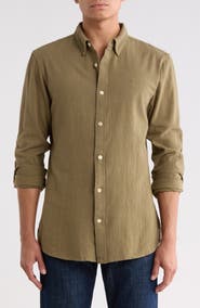 AllSaints Barre Slim Fit Long Sleeve Shirt