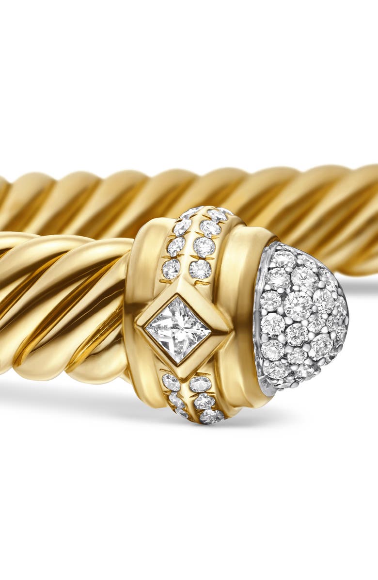 David Yurman Renaissance<sup>®</sup> Oval Cablespira Bracelet in 18K Yellow Gold with Diamonds, 7mm, Alternate, color, 18K Yellow Gold