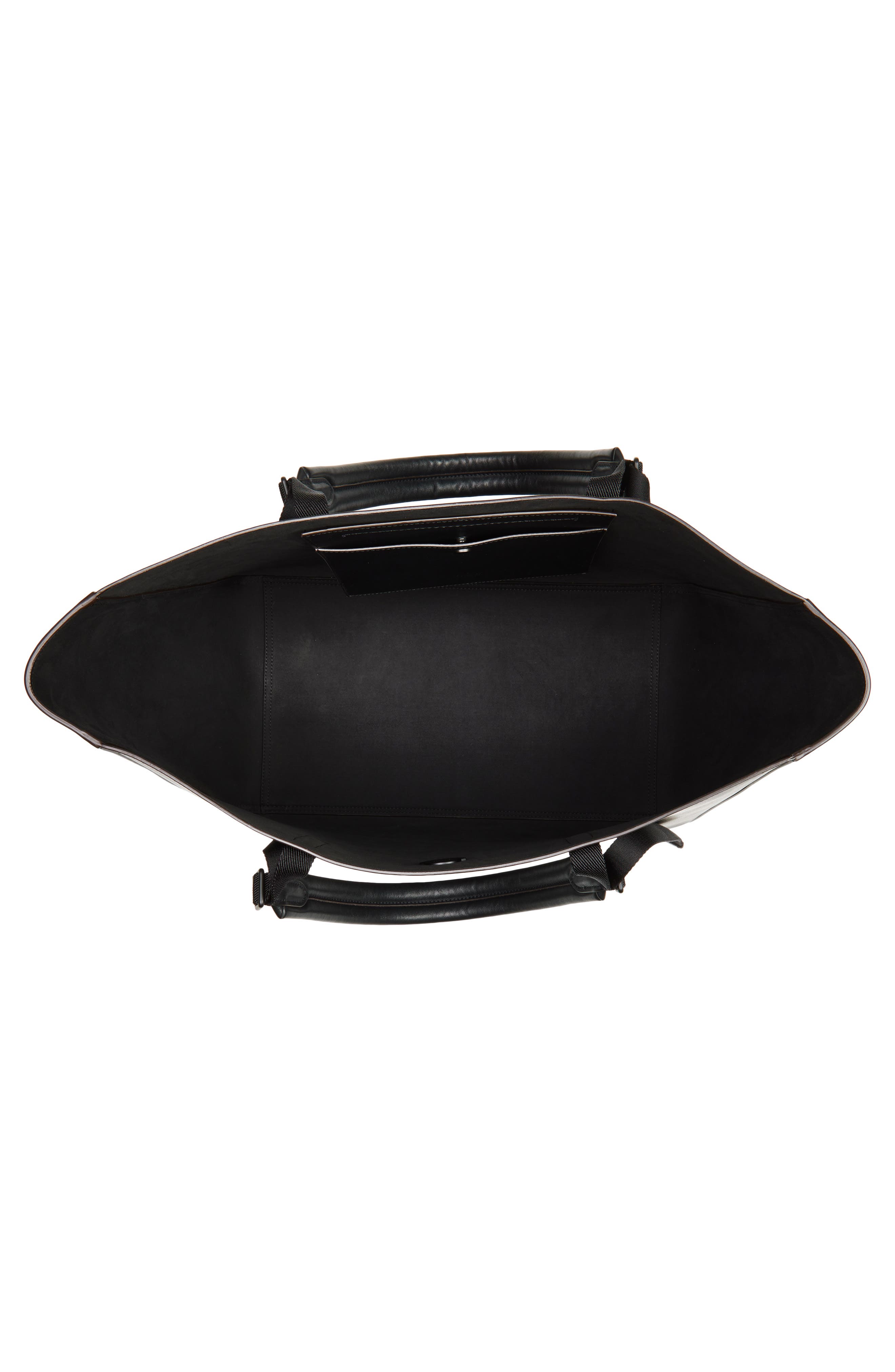 Moncler Carlo Leather Tote, Alternate, color, Black