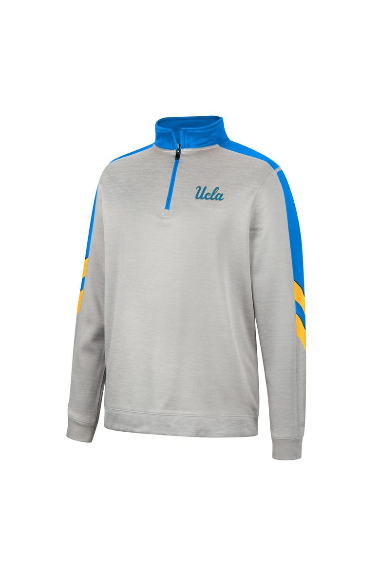 COLOSSEUM Men's Colosseum Gray/Blue UCLA Bruins Bushwood Fleece Quarter-Zip Jacket, Alternate, color, 