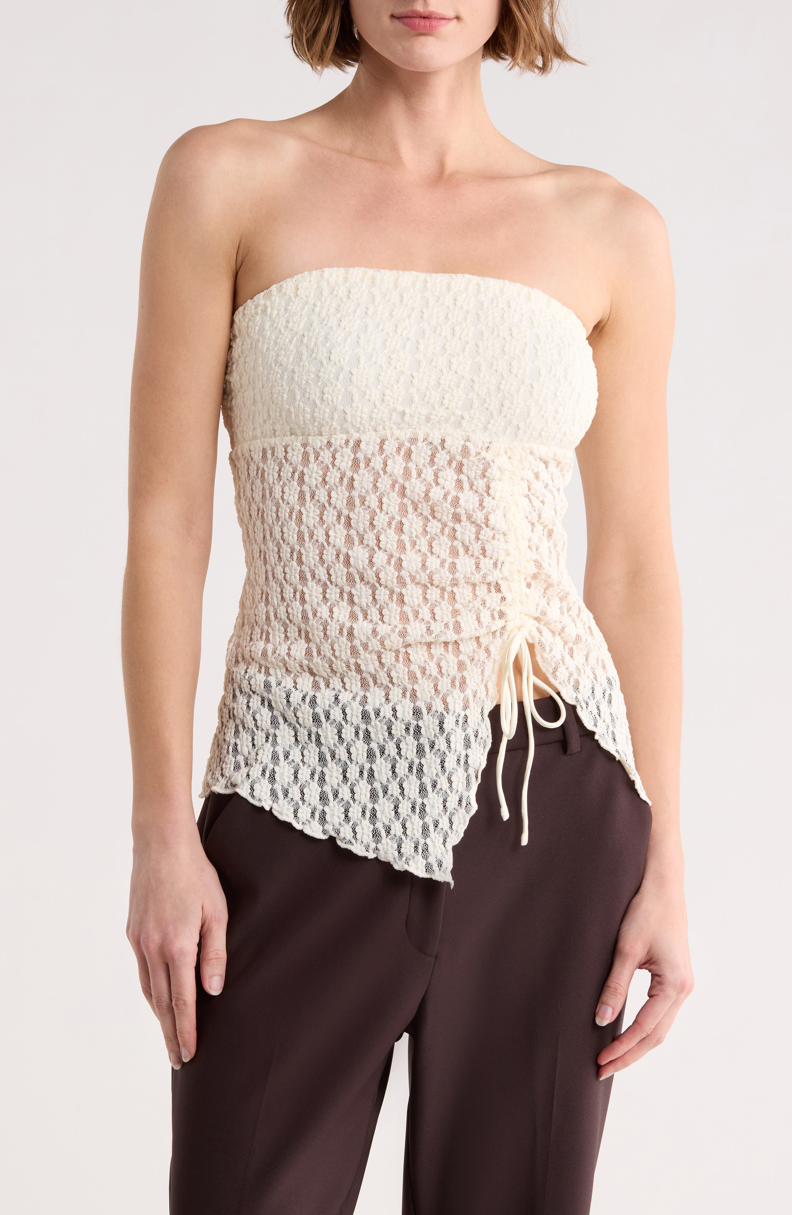 Lace Asymmetrical Hem Tube Top - image 5