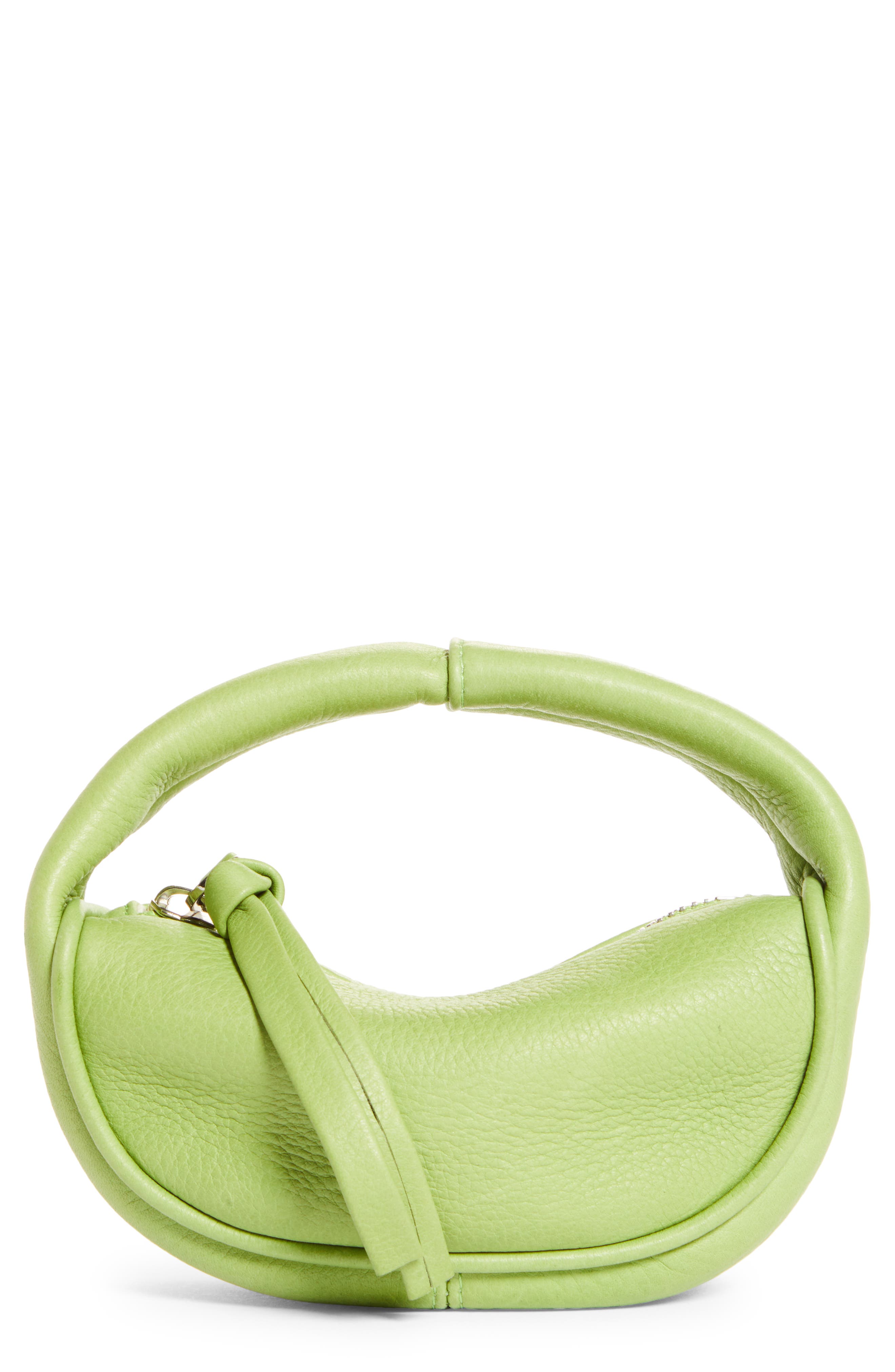 By Far Micro Cush Leather Top Handle Bag, Main, color, 