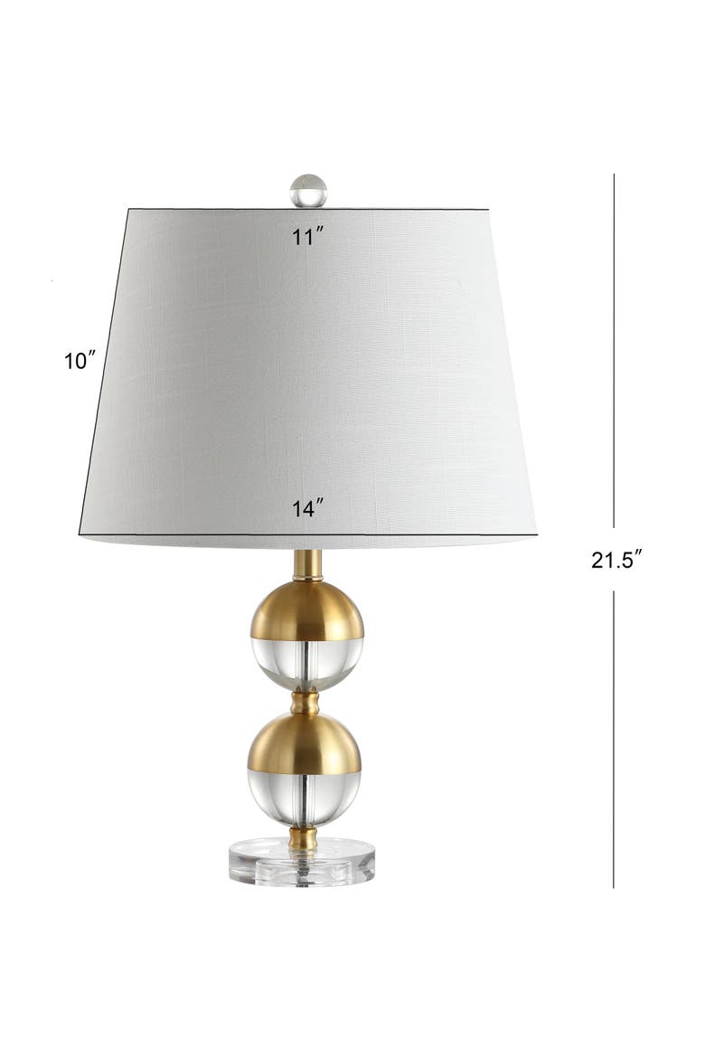 Jules 23" Crystal Mini LED Table Lamp, Brass, Alternate, color, Brass Gold/Clear
