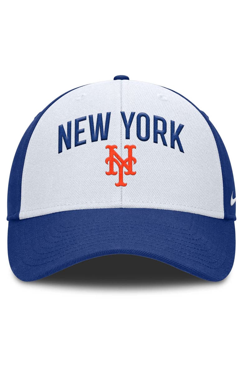 Nike Men's Nike White/Royal New York Mets Club Performance Adjustable Hat, Alternate, color, White