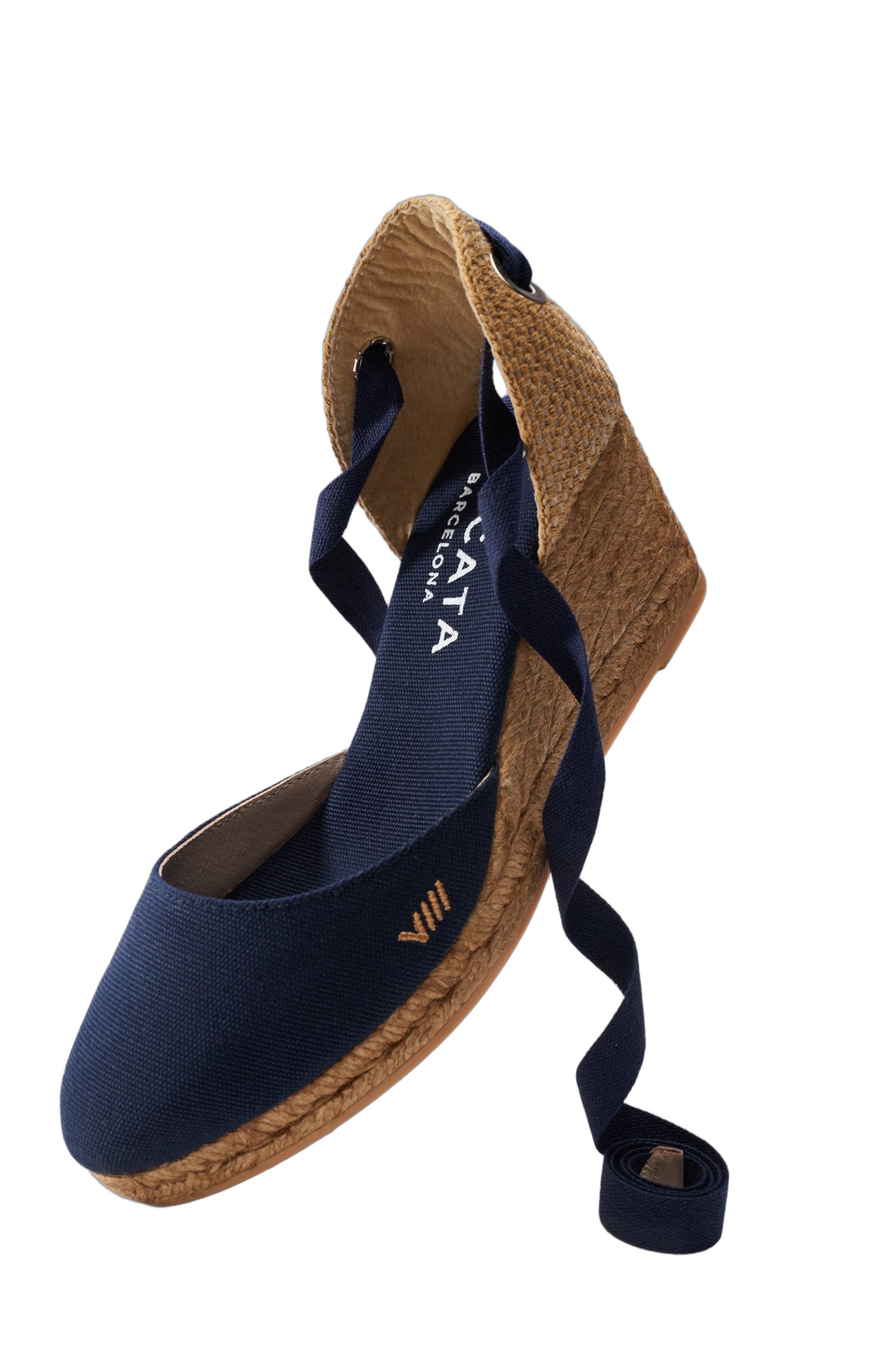 Sagaro Canvas Espadrille Wedges, Alternate, color, Navy Blue