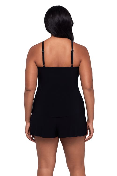 Trimshaper Hank Control Swim Romper With Pockets In Black