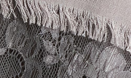 La Fiorentina Wool Silk Blend Lace Scarf In Grey/grey