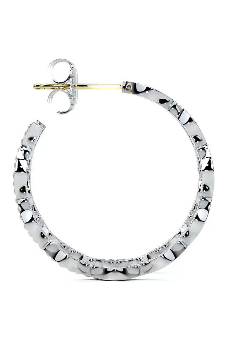 Caviar Spark Diamond Wave Hoop Earrings, Alternate, color, SILVER