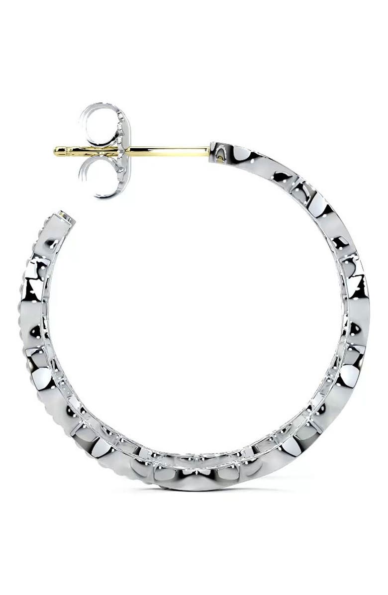 LAGOS Caviar Spark Diamond Wave Hoop Earrings, Alternate, color, Silver