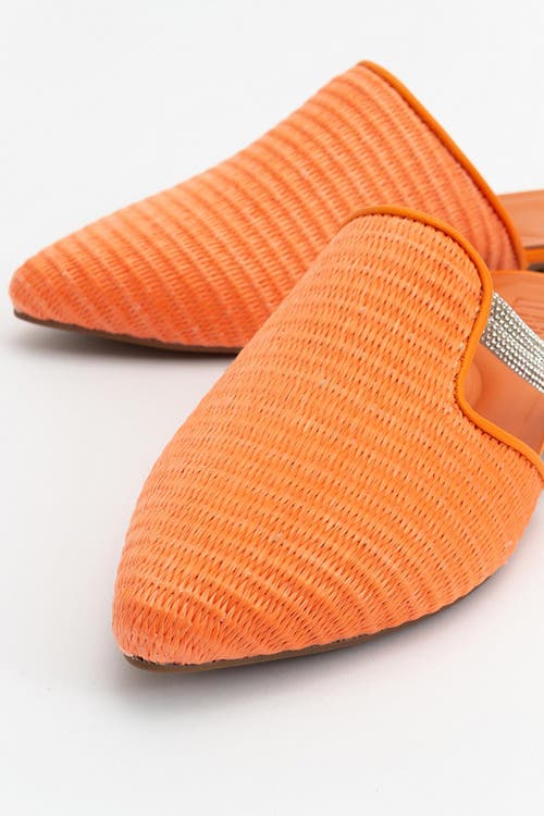 Prologue Shoes Pesa Woven Slippers In Orange