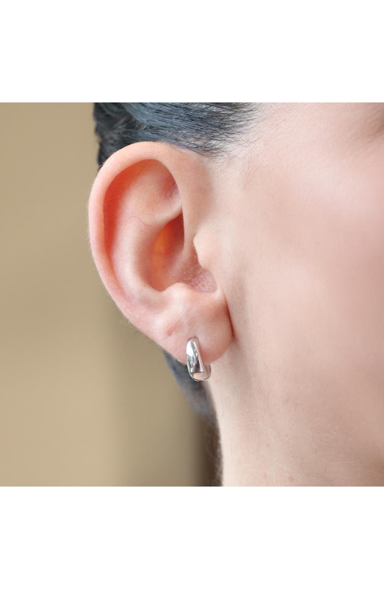 The Lovery Fine Jewelry Mini Classic Huggie Hoop Earrings, Alternate, color, Sterling Silver