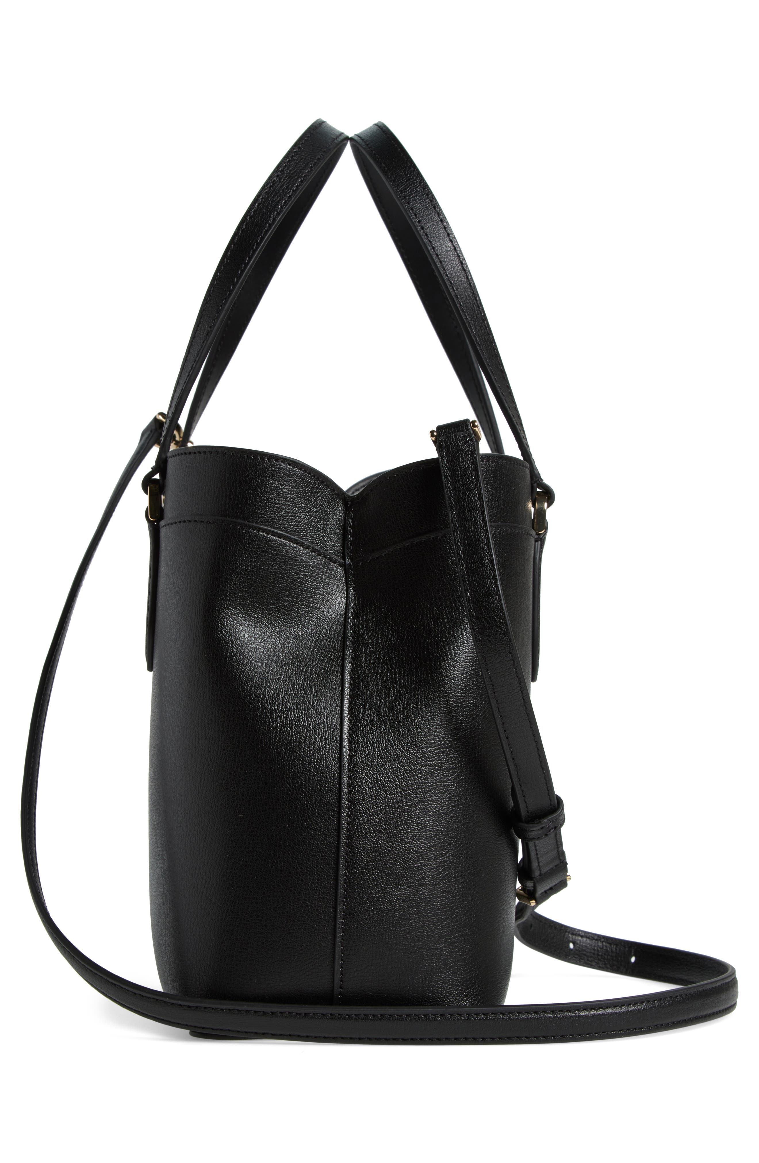 sienna leather satchel, Alternate, color, BLACK
