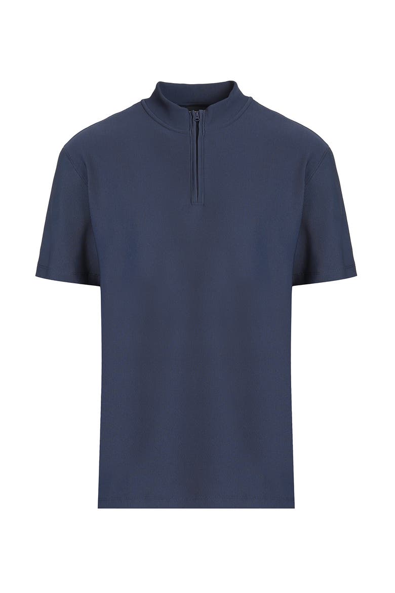 High Neck Tech T-Shirt with UV Protection, Alternate, color, Navy