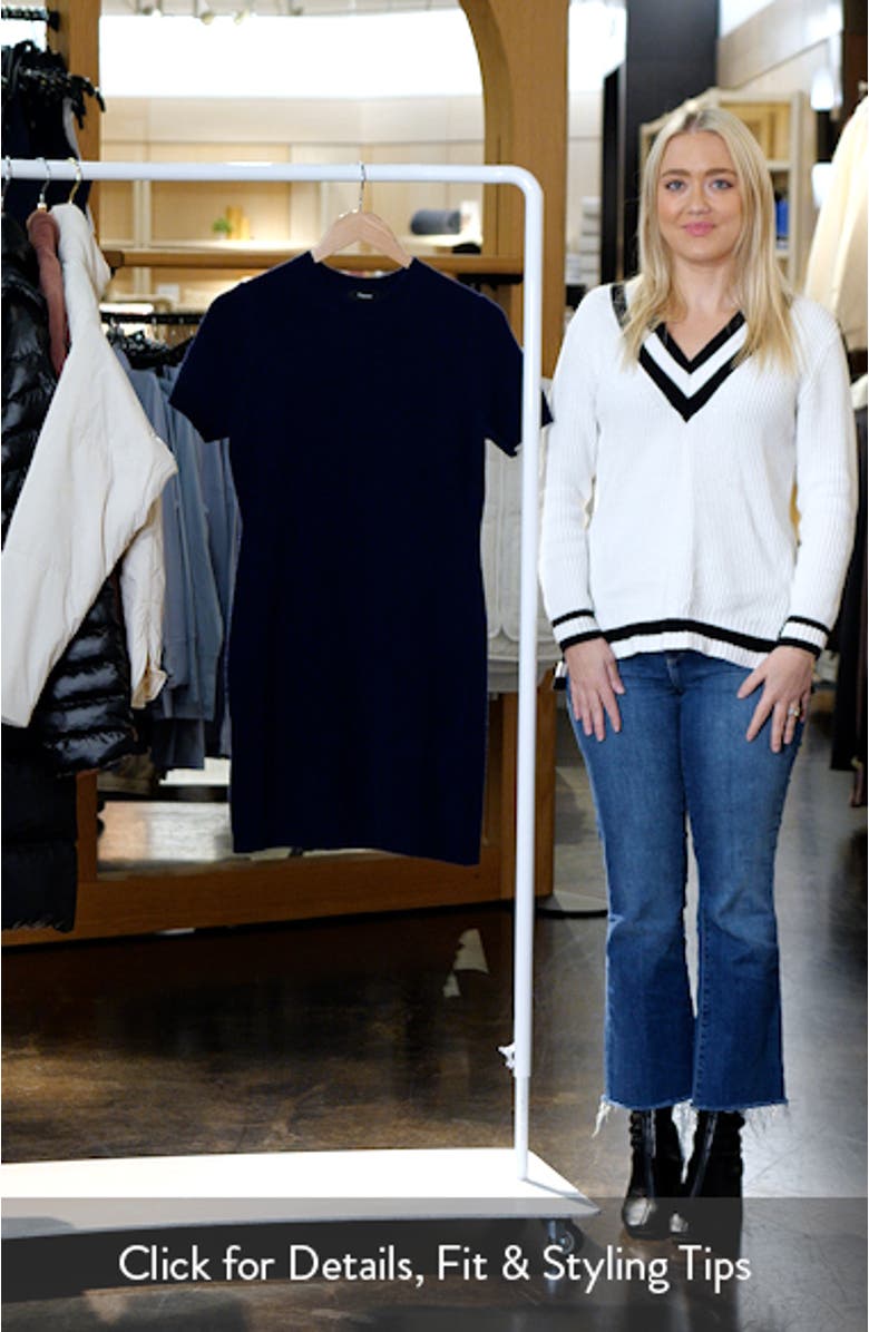 Crewneck Wool & Cashmere Mini Sweater Dress, sales video thumbnail