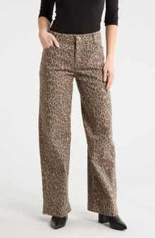 Democracy Leopard Print Wide Leg Jeans