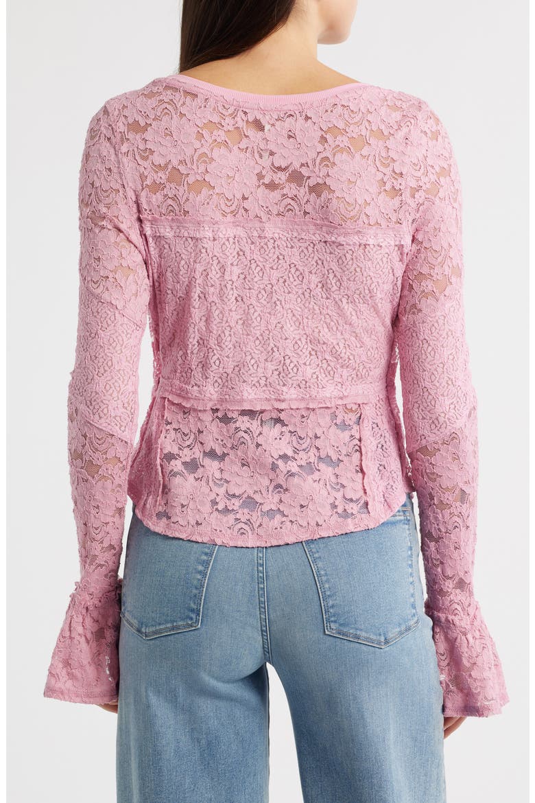 Bell Sleeve Sheer Cotton Blend Lace Top, Alternate, color, ORCHID SMOKE