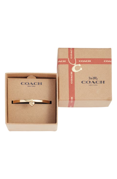Heart Charm Hinge Bangle Bracelet
