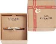 COACH Heart Charm Hinge Bangle Bracelet
