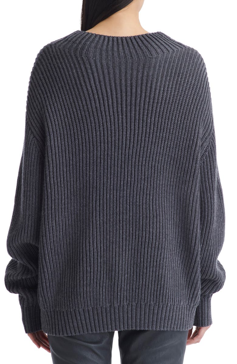 TWP Macie Oversize Zip Cuff Wool Sweater, Alternate, color, Charcoal