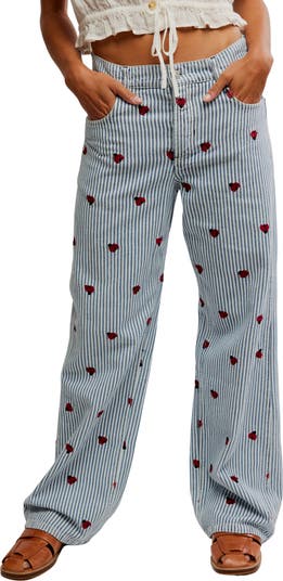 Bugged Out Railroad Stripe Straight Leg Jeans