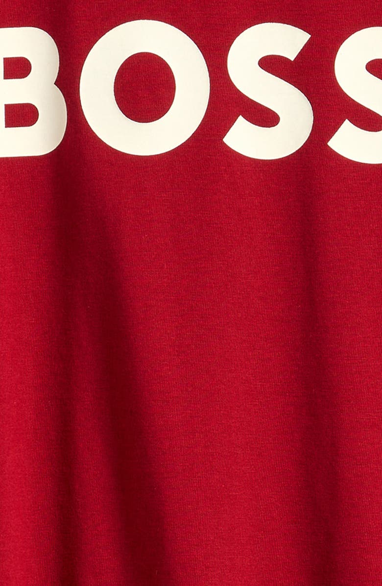 BOSS Kidswear Kids' Cotton Logo T-Shirt, Alternate, color, Dark Red