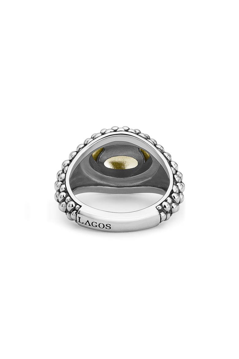 High Bar Caviar Oval Ring, Alternate, color, SILVER