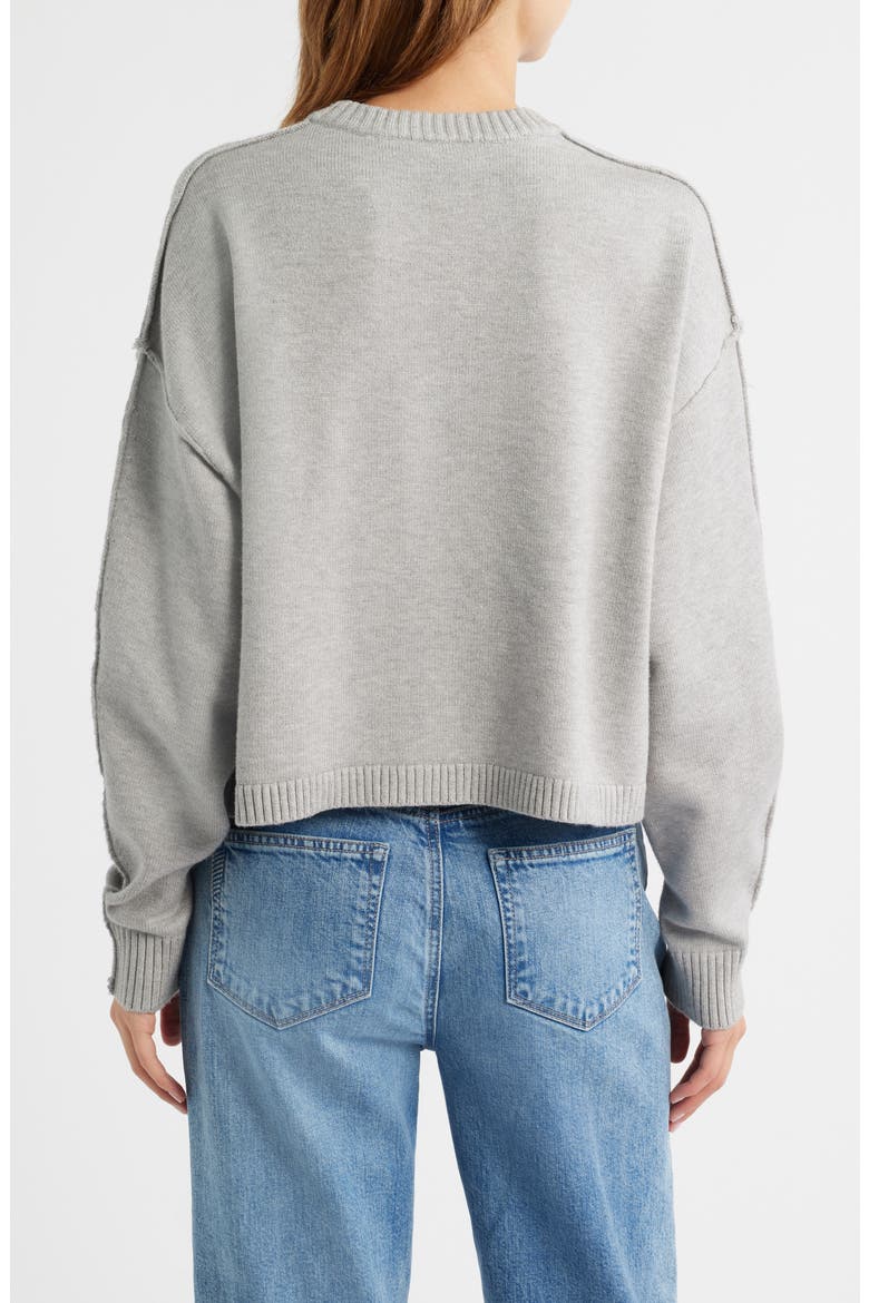 Cozy Crewneck Sweater, Alternate, color, MELANGE GREY