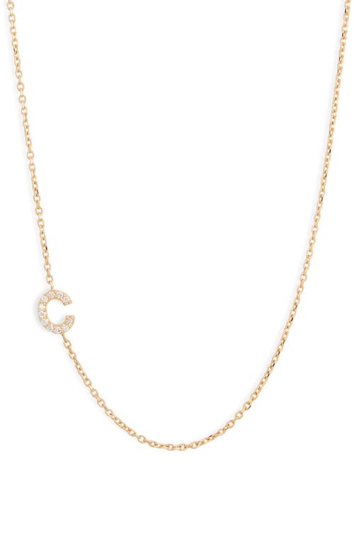 Anzie Love Letter Pavé Diamond Initial Pendant Necklace in Gold-C 