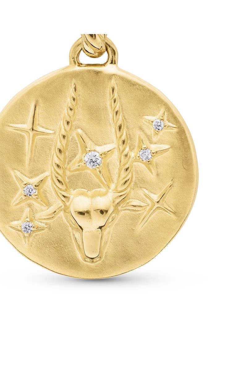 David Yurman Zodiac Amulet in 18K Yellow Gold with Pavé Diamonds, 18.9mm, Alternate, color, 