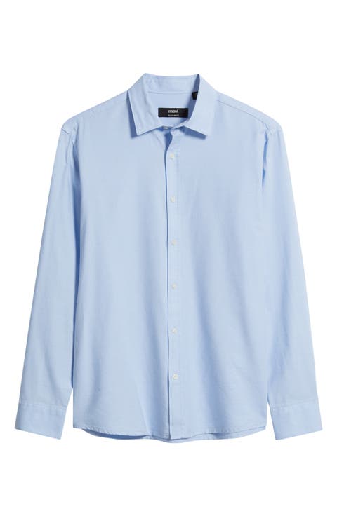 Cotton Blend Button-Up Shirt