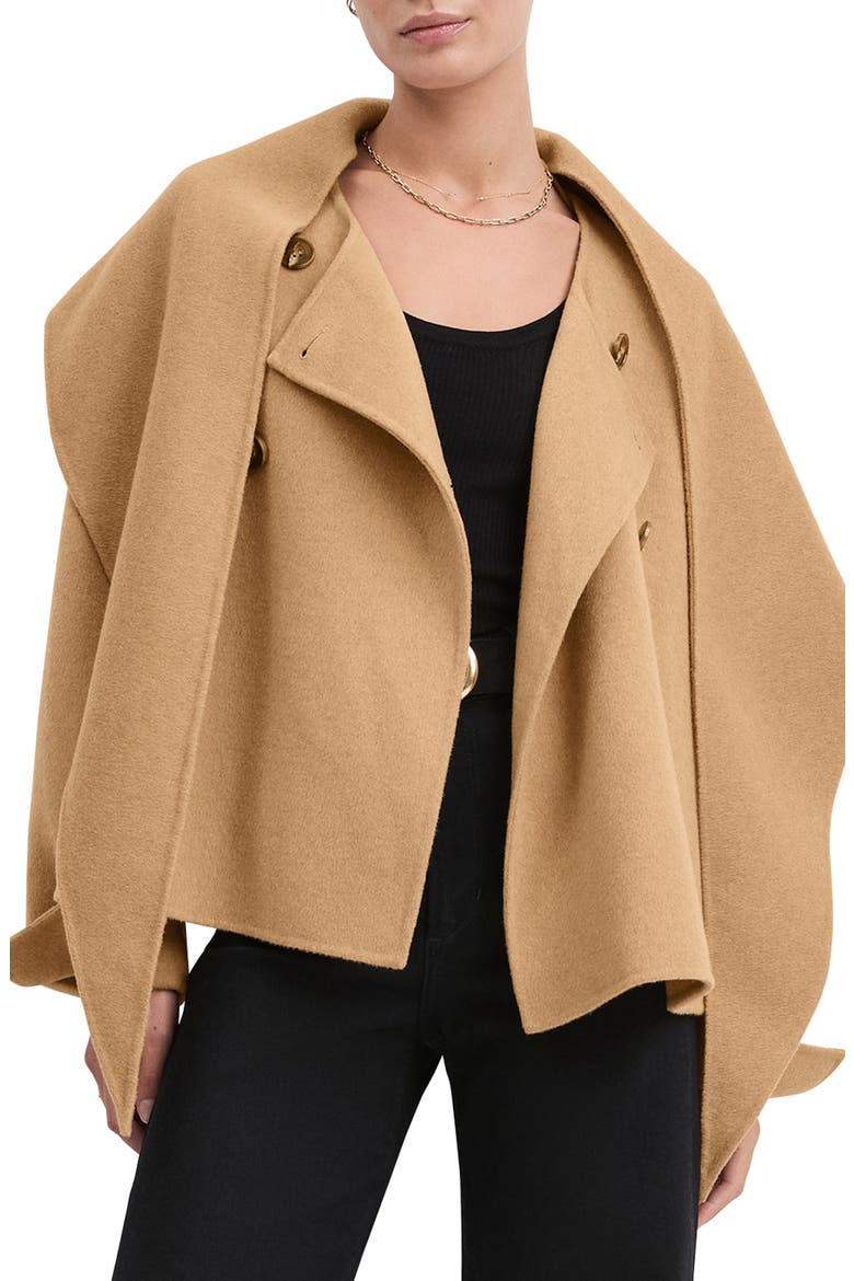 The Jamie Wool Blend Scarf Coat, Alternate, color, CAMEL