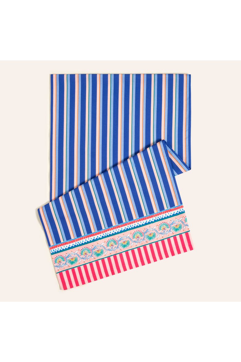 Nilufer Digital Printed 100% Cotton Runner Table Artisan, Main, color, Blue