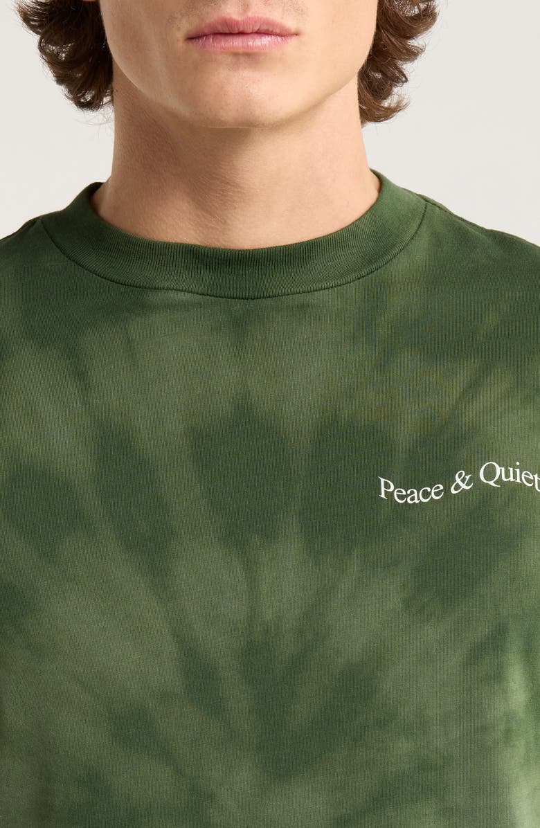 Museum of Peace & Quiet Tie Dye Wordmark Graphic T-Shirt, Alternate, color, Forest