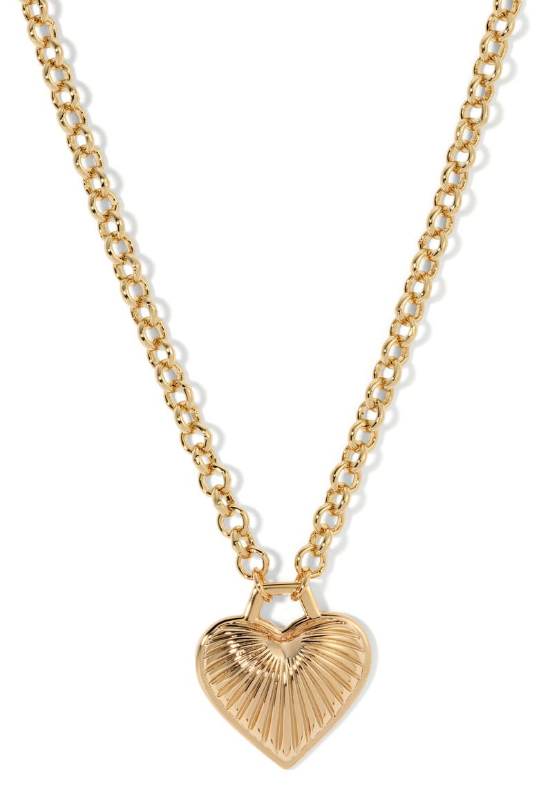 Juliet Heart Pendant Necklace, Main, color, GOLD