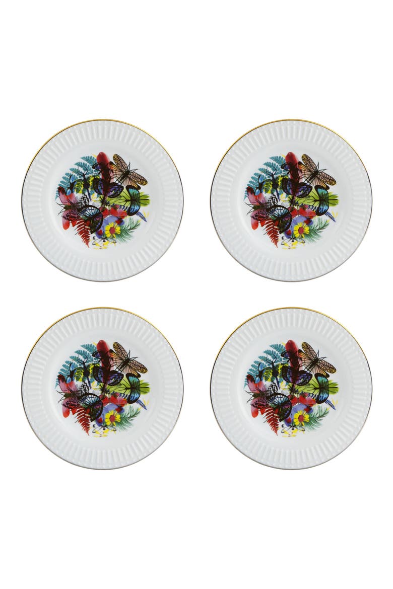 Caribe Set of 4 Dessert Plates, Main, color, WHITE