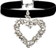 Saint Laurent Oversize Heart Pendant Choker Necklace
