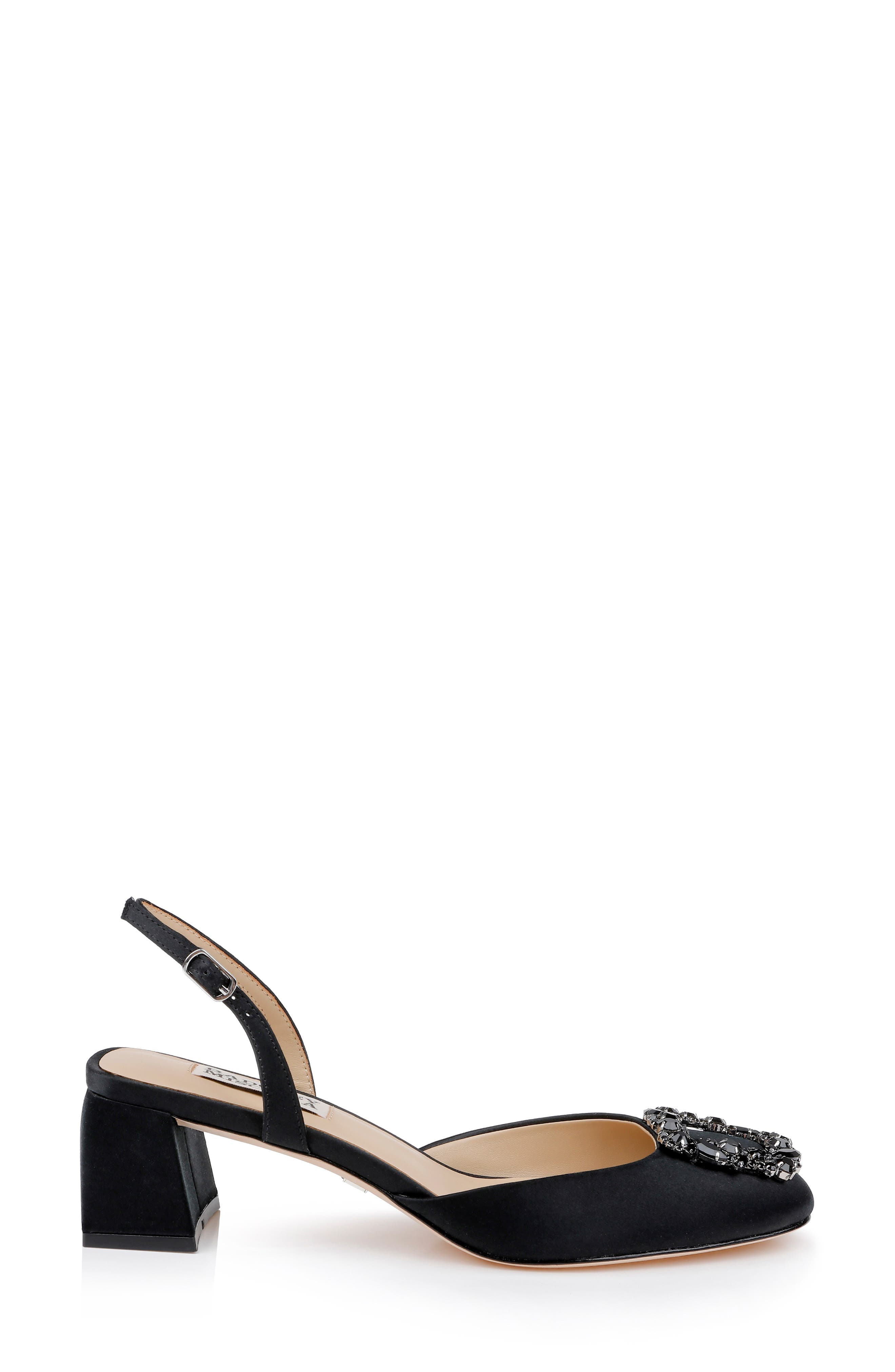 Badgley Mischka Collection Vivia Slingback Pump, Alternate, color, Black Satin