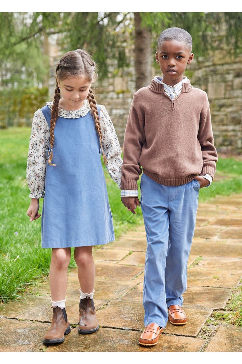 Kids' Quarter Zip Sweater, Alternate, color, Brown