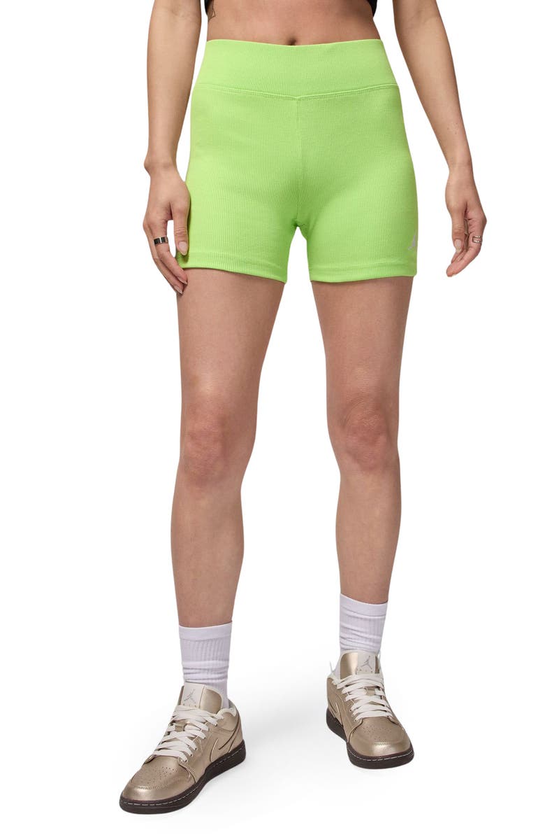 Jordan Brooklyn Essentials Bike Shorts, Main, color, Key Lime/ White