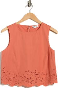 Nordstrom Schiffly Cotton Eyelet Shell