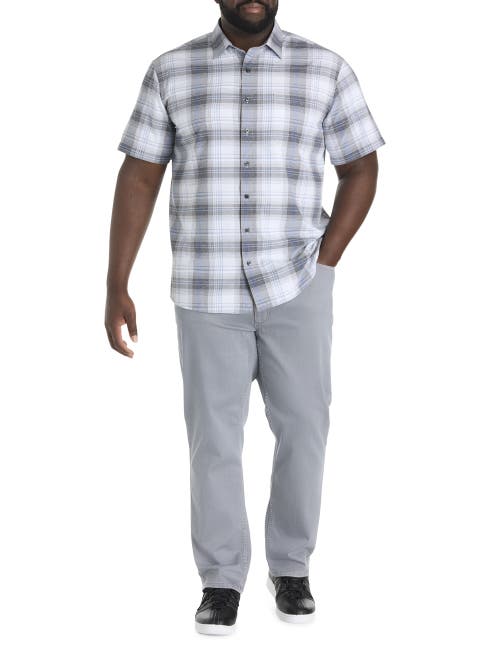 Harbor Bay By Dxl Big & Tall Microfiber Large Plaid Sport Shirt