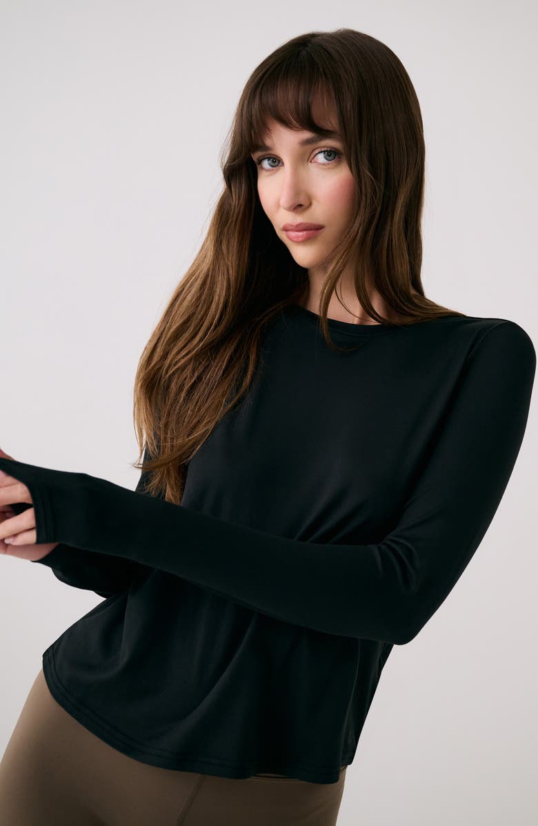 Lole Vital Long Sleeve T-Shirt, Alternate, color, Black