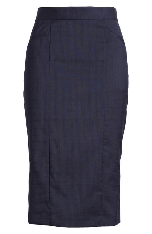 Hugo Boss Valesana Stretch Wool Pencil Skirt In Sky Captain