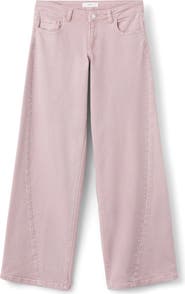 MANGO TEEN Stud Wide Leg Jeans