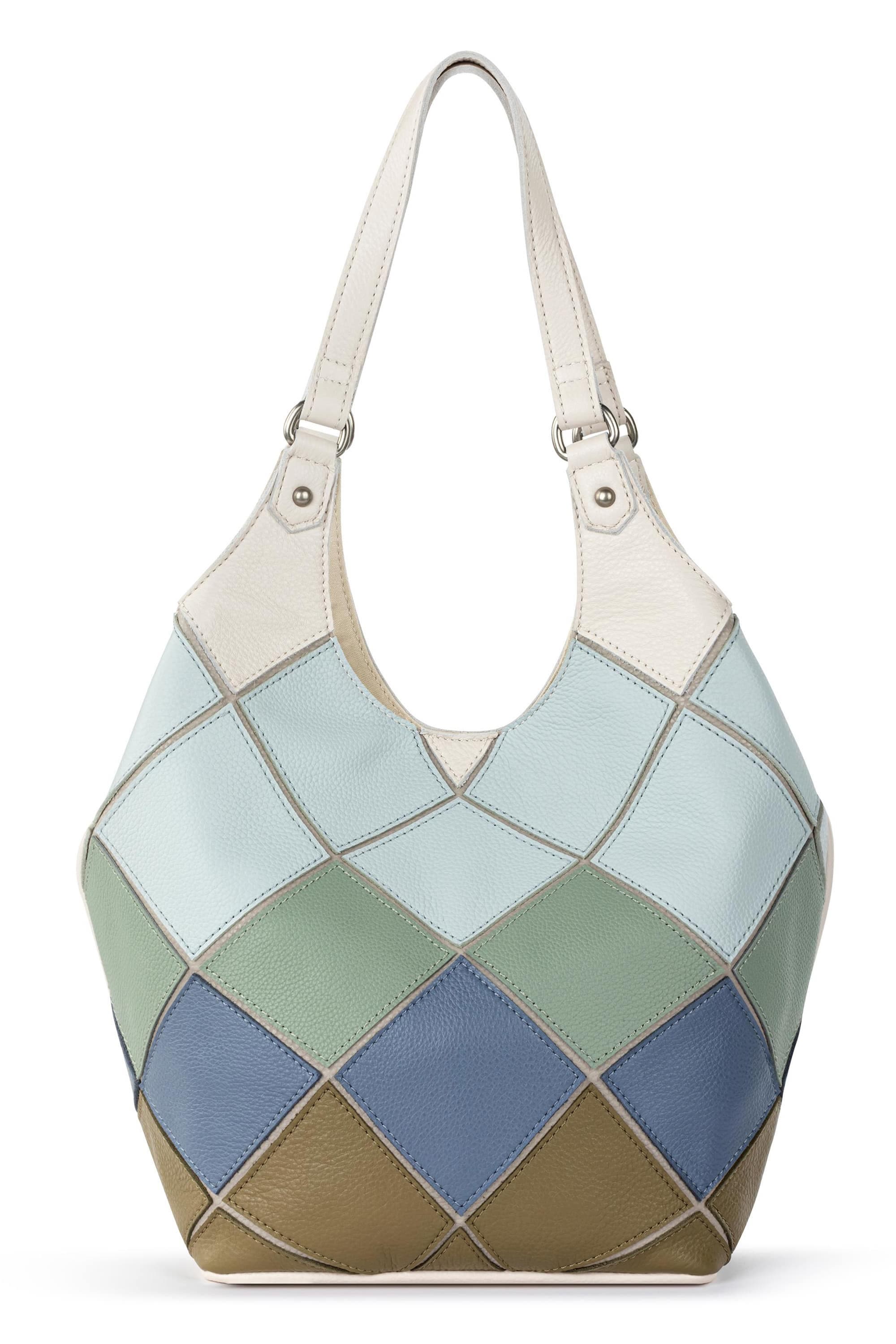 The Sak Roma Shopper Leather Tote Bag, Main, color, Loden Multi Patch