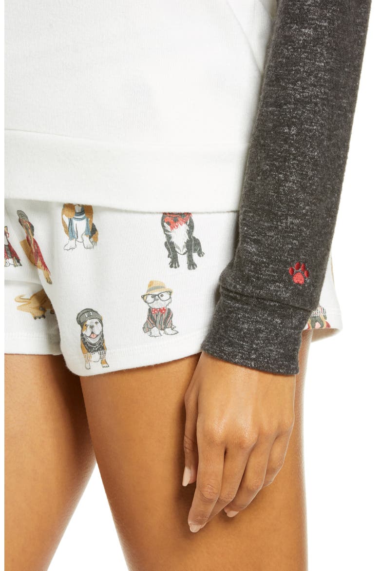 Hip Hound Embroidered Pajama Top, Alternate, color, IVORY