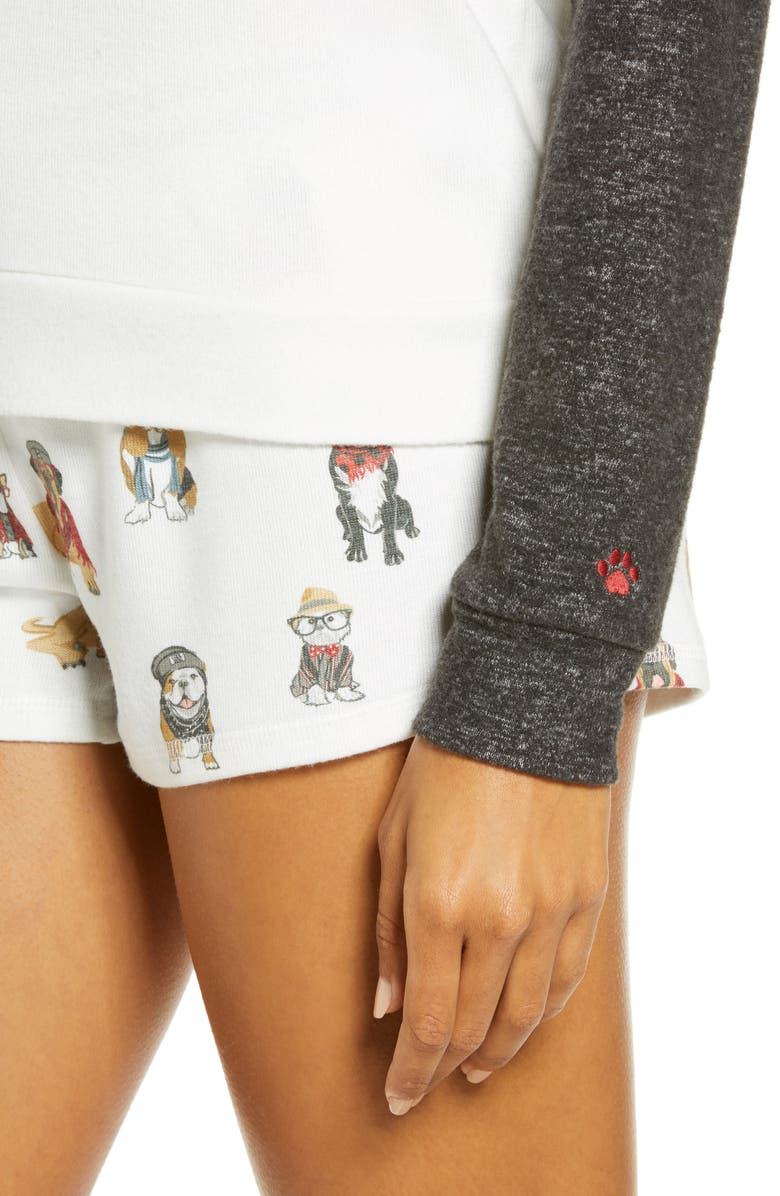 PJ Salvage Hip Hound Embroidered Pajama Top, Alternate, color,