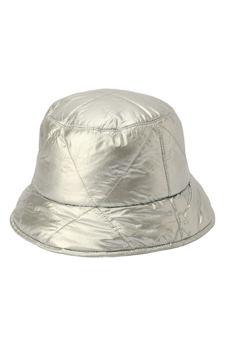 Kate Spade New York sam metallic quilted bucket hat, Alternate, color,